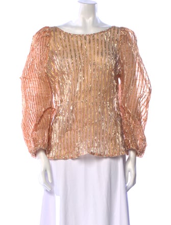 Rachel Comey Scoop Neck Three-Quarter Sleeve Blouse