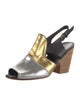 Rachel Comey Leather Colorblock Pattern Slingback Pumps