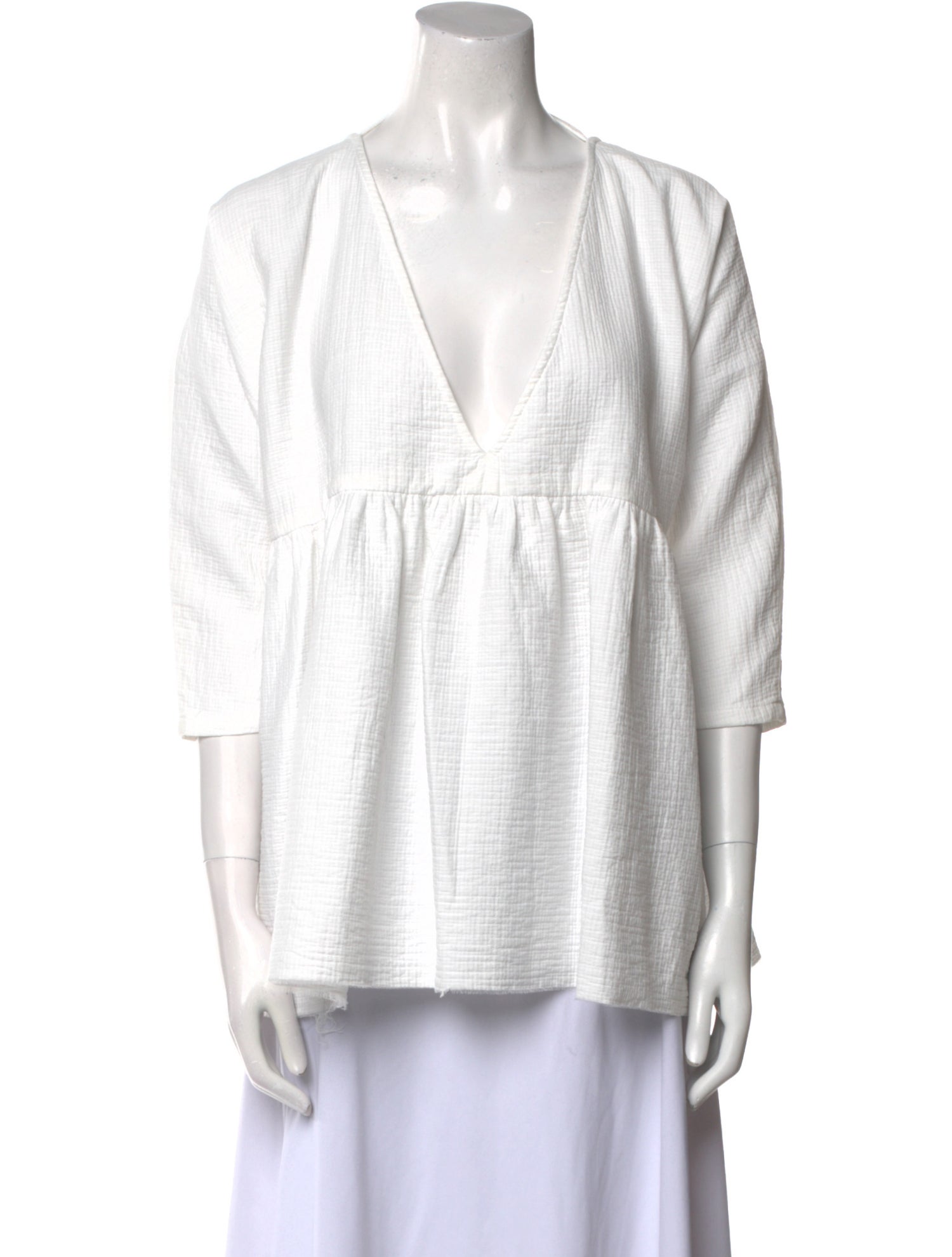 Rachel Comey V-Neck Three-Quarter Sleeve Blouse