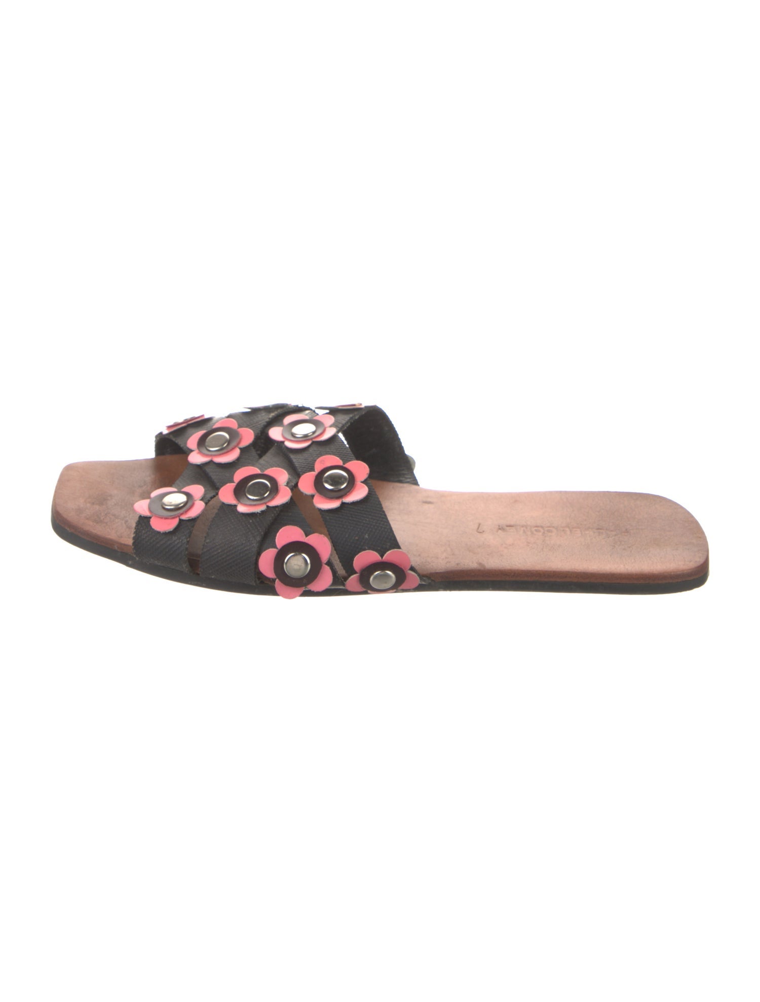 Rachel Comey Leather Floral Print Slides