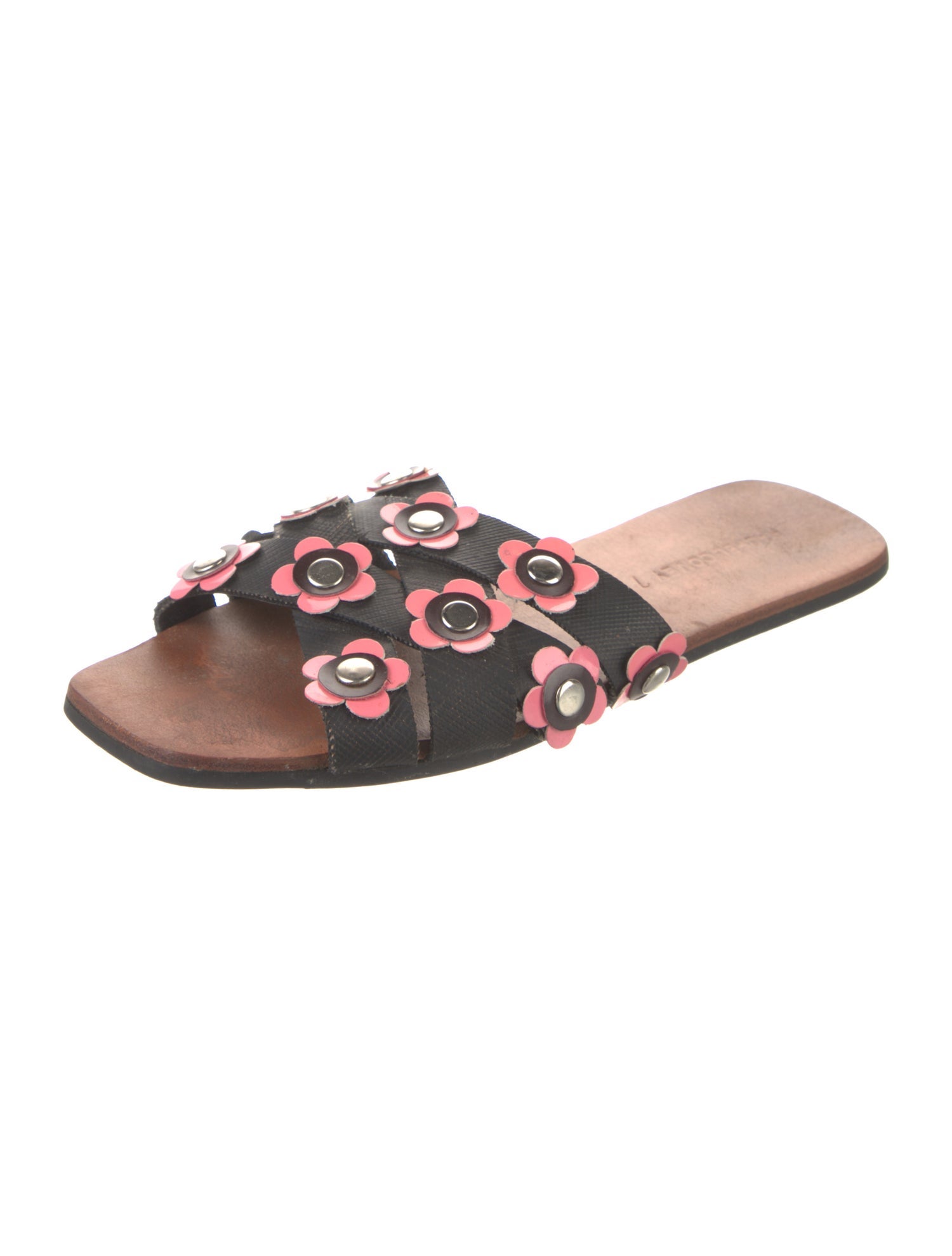 Rachel Comey Leather Floral Print Slides