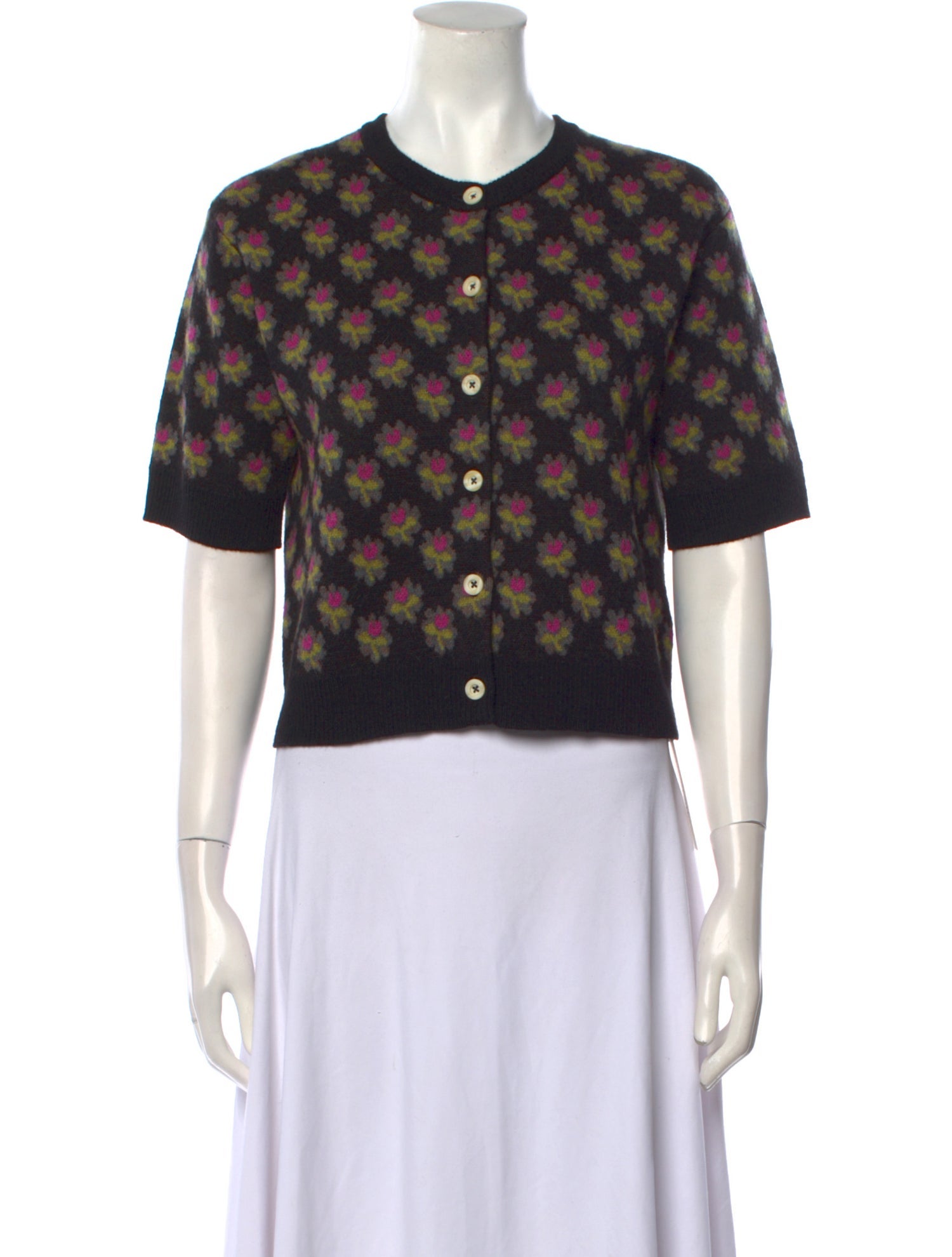Rachel Comey Floral Print Crew Neck Sweater