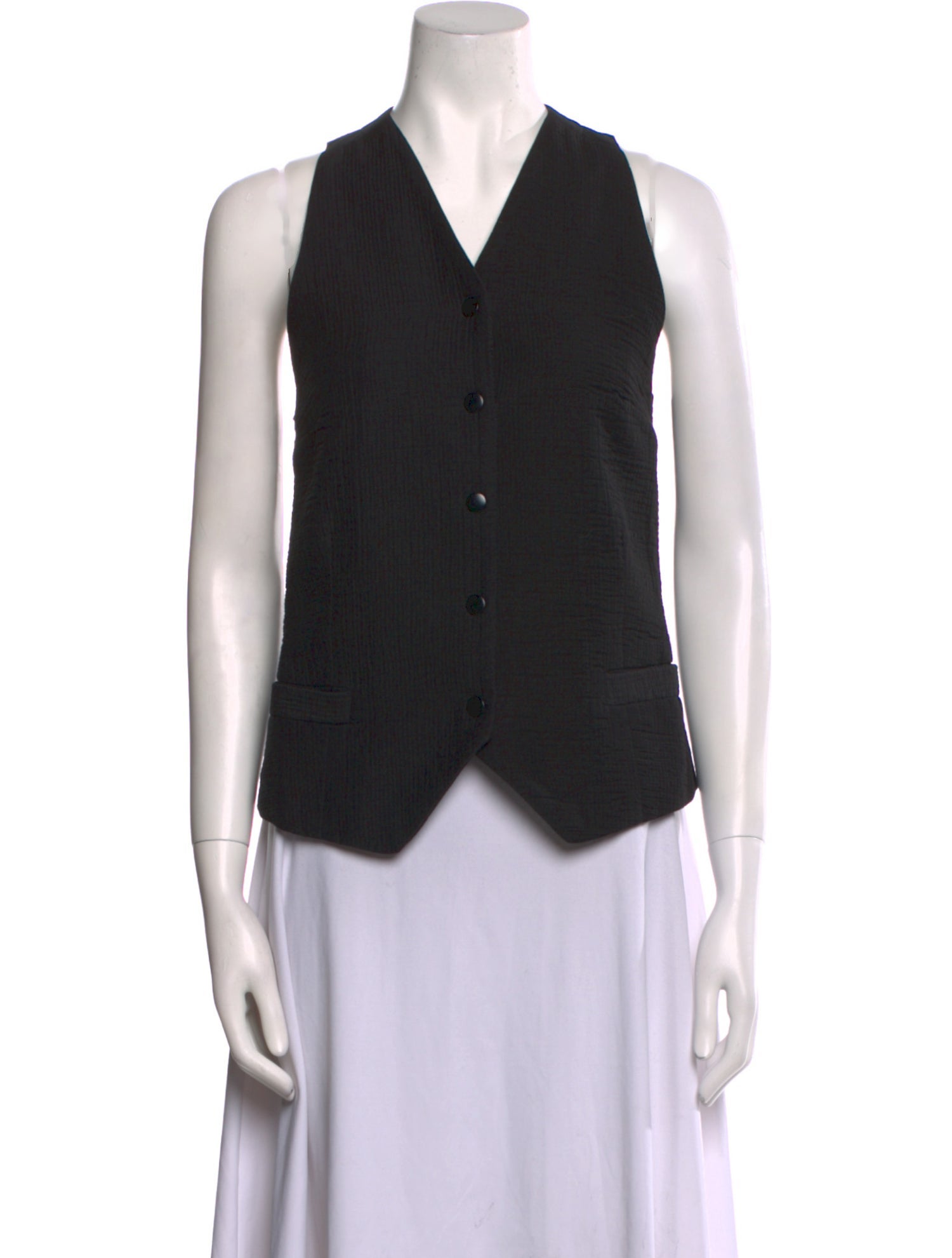 Rachel Comey V-Neck Sleeveless Button-Up Top