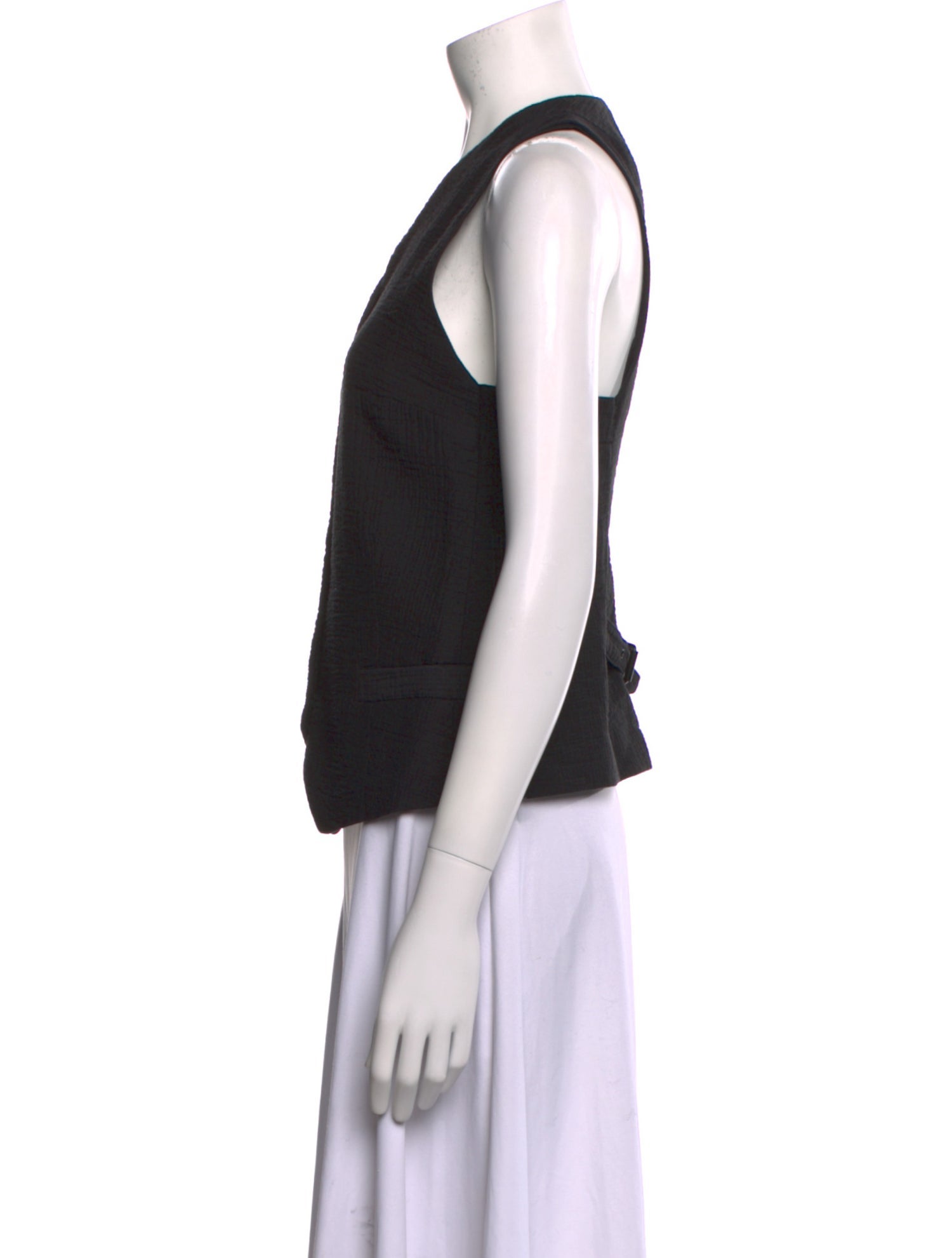 Rachel Comey V-Neck Sleeveless Button-Up Top