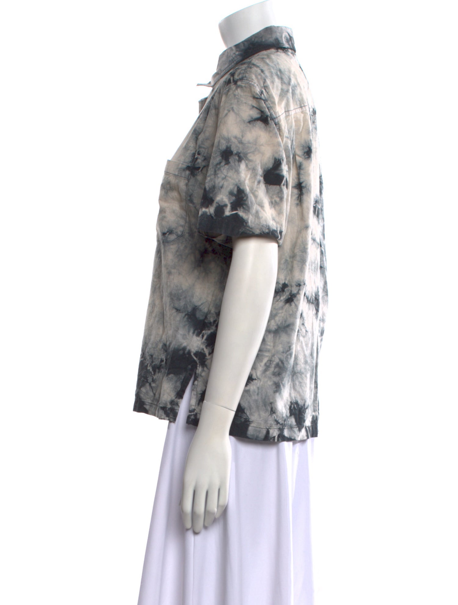 Rachel Comey Tie-Dye Print Short Sleeve Button-Up Top