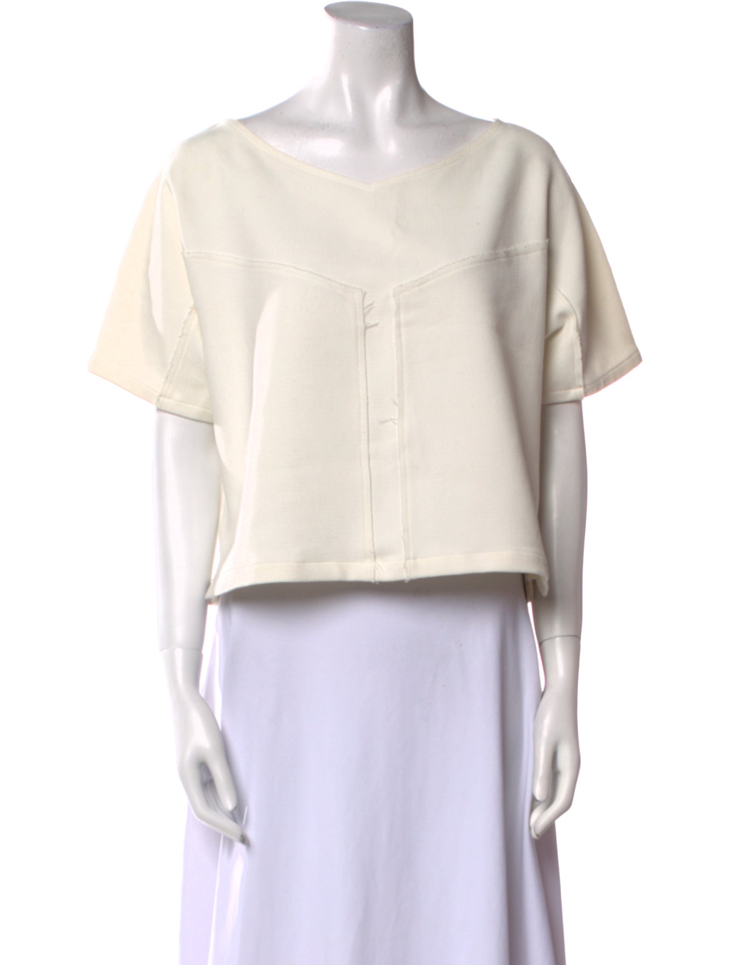 Rachel Comey Scoop Neck Short Sleeve Crop Top