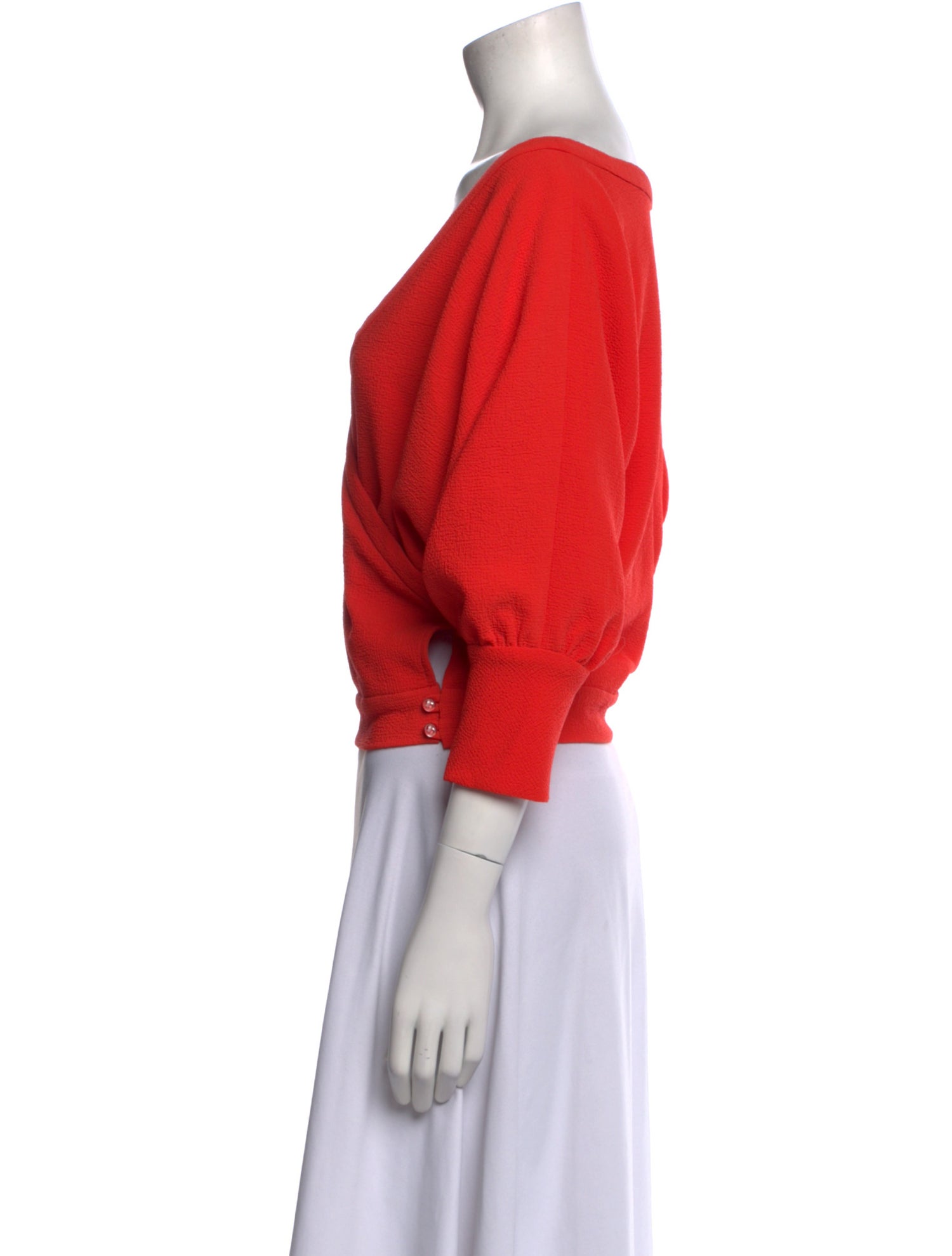 Rachel Comey V-Neck Three-Quarter Sleeve Crop Top