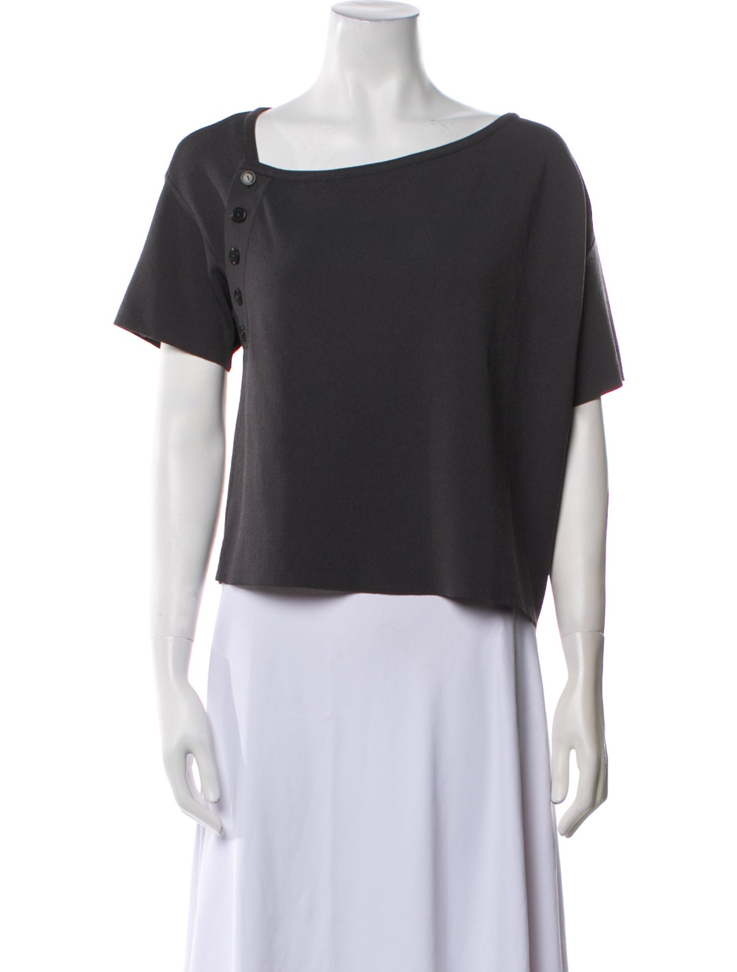 Rachel Comey Bateau Neckline Short Sleeve Crop Top