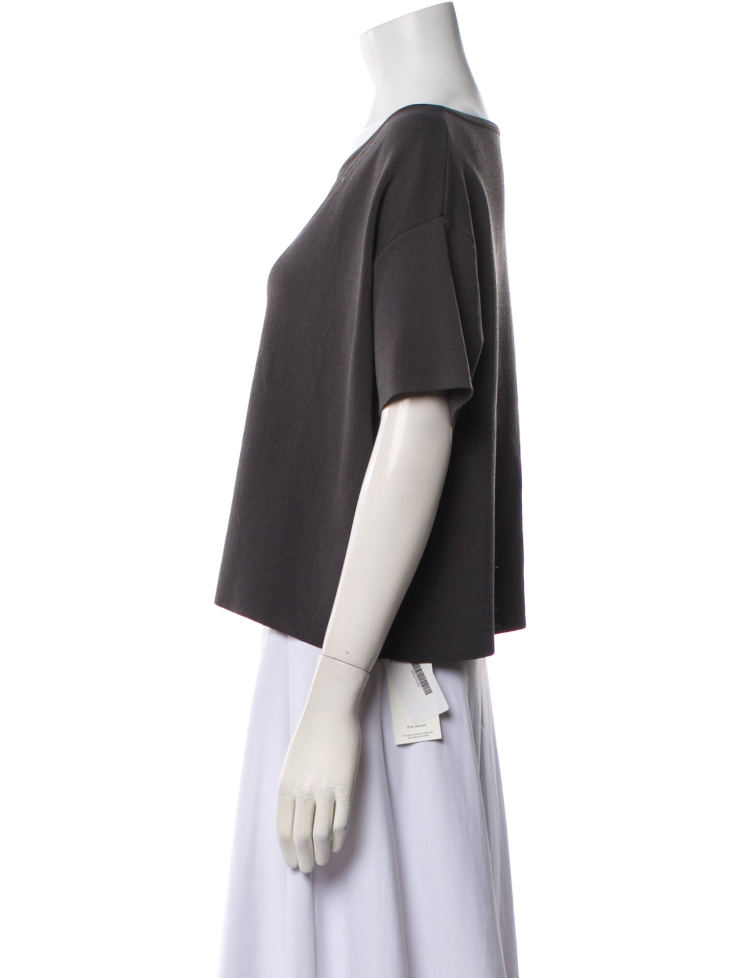 Rachel Comey Bateau Neckline Short Sleeve Crop Top