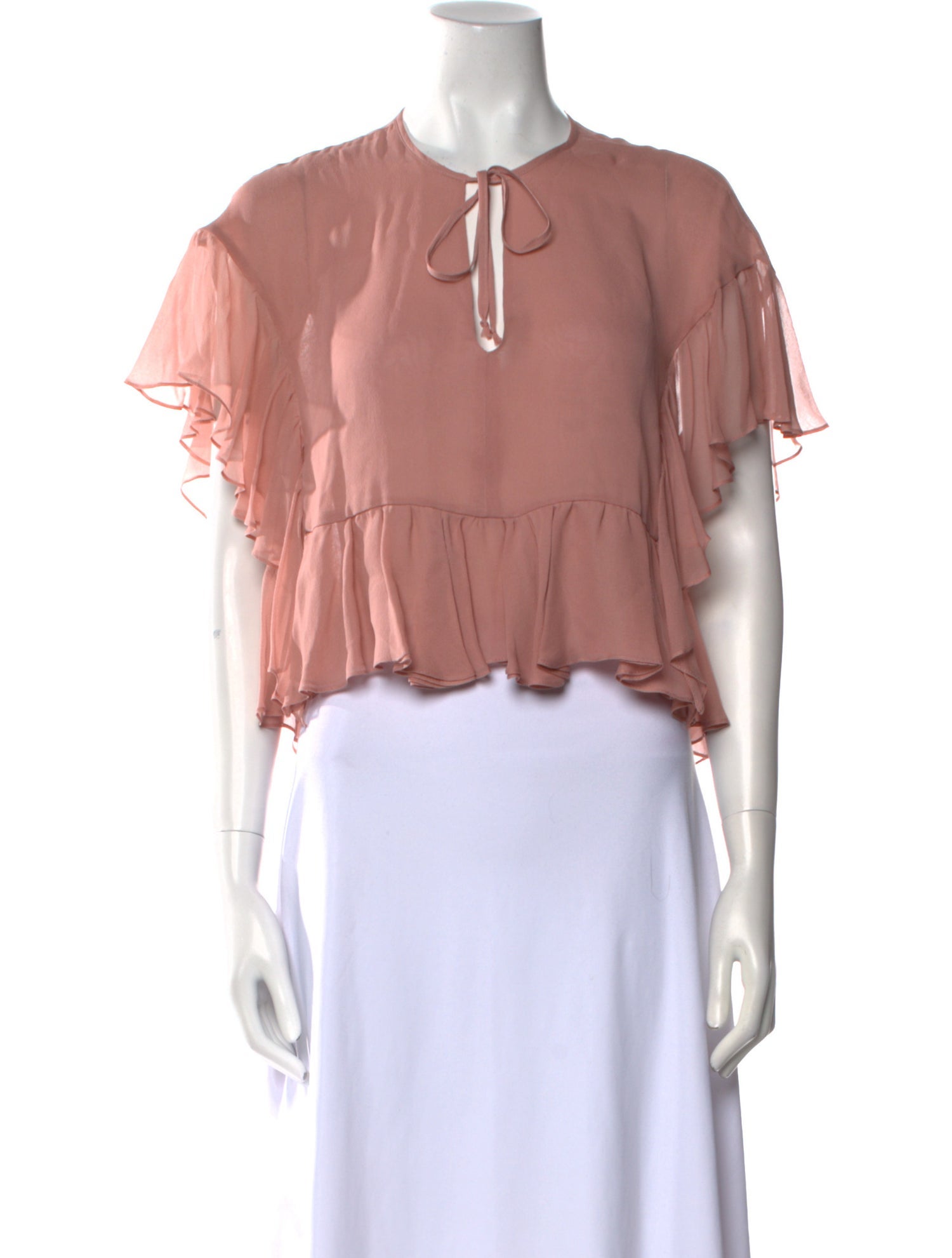 Rachel Comey Silk Tie Neck Crop Top