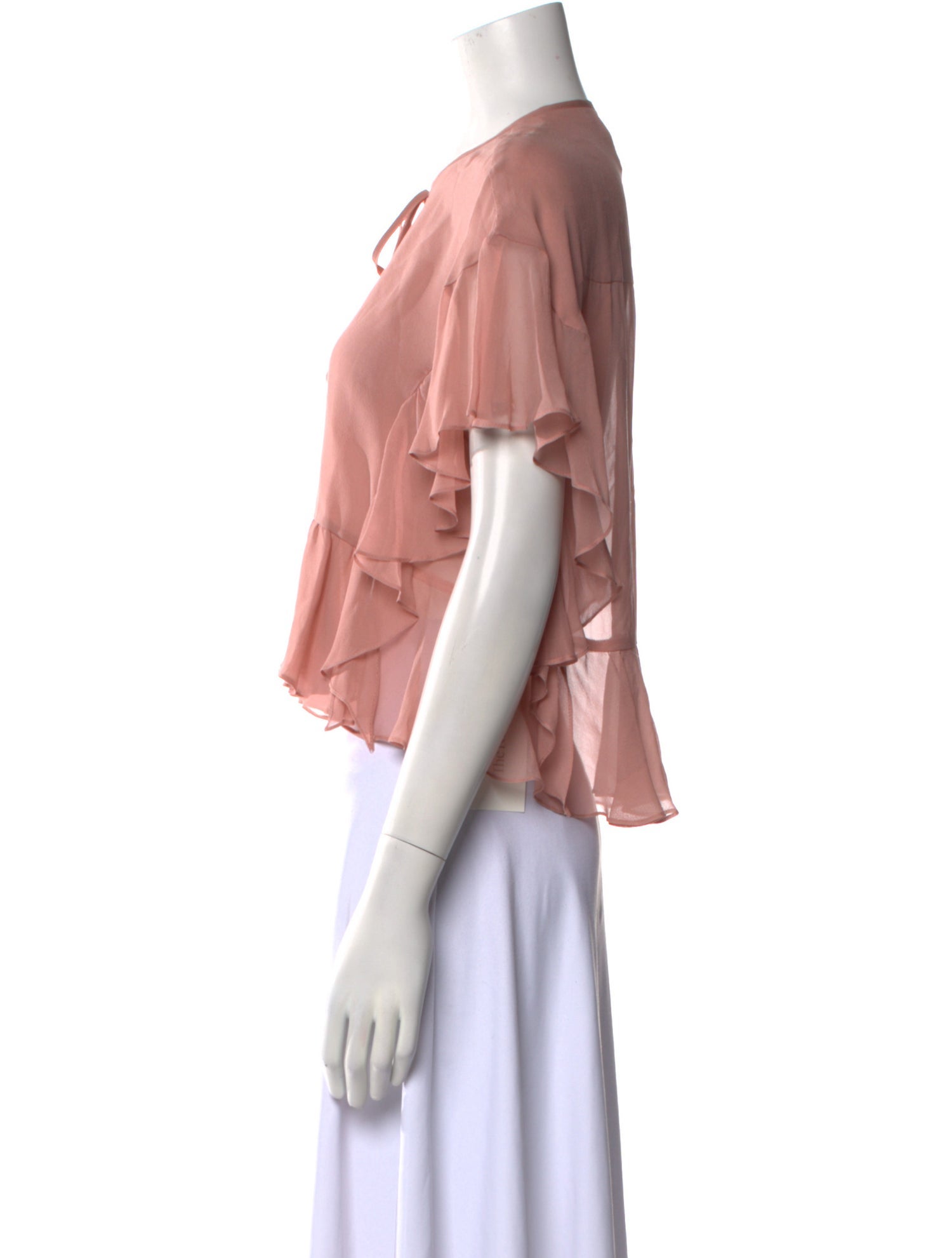 Rachel Comey Silk Tie Neck Crop Top