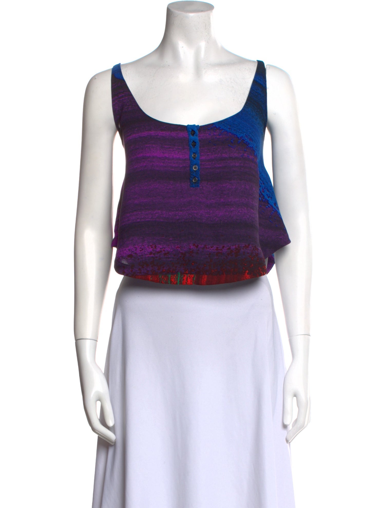 Rachel Comey Printed Scoop Neck Crop Top