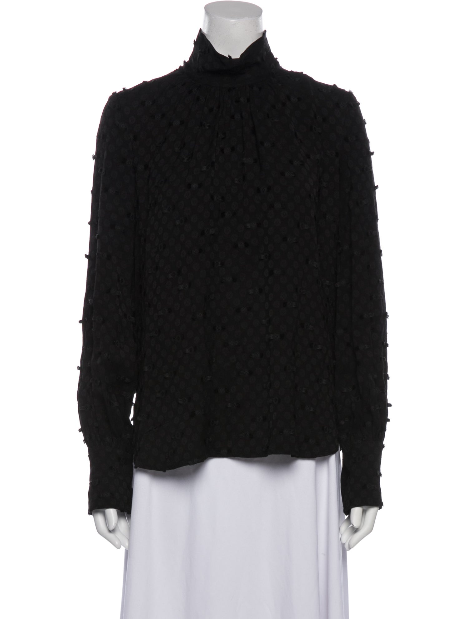 Rachel Comey Lace Pattern Mock Neck Blouse