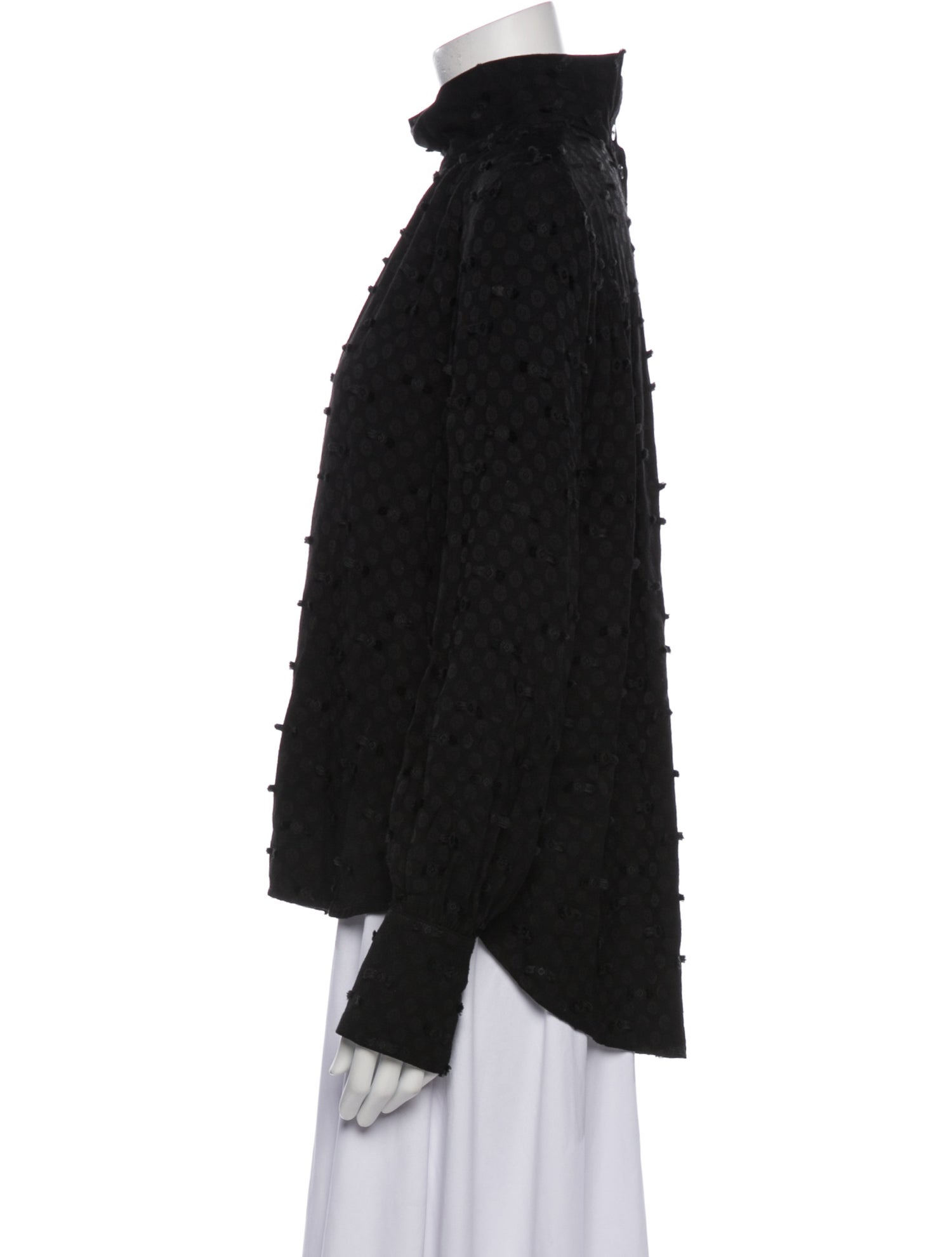 Rachel Comey Lace Pattern Mock Neck Blouse