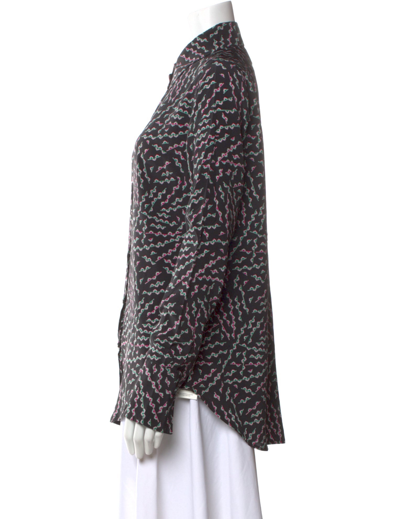 Rachel Comey Silk Animal Print Button-Up Top