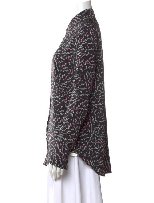 Rachel Comey Silk Animal Print Button-Up Top