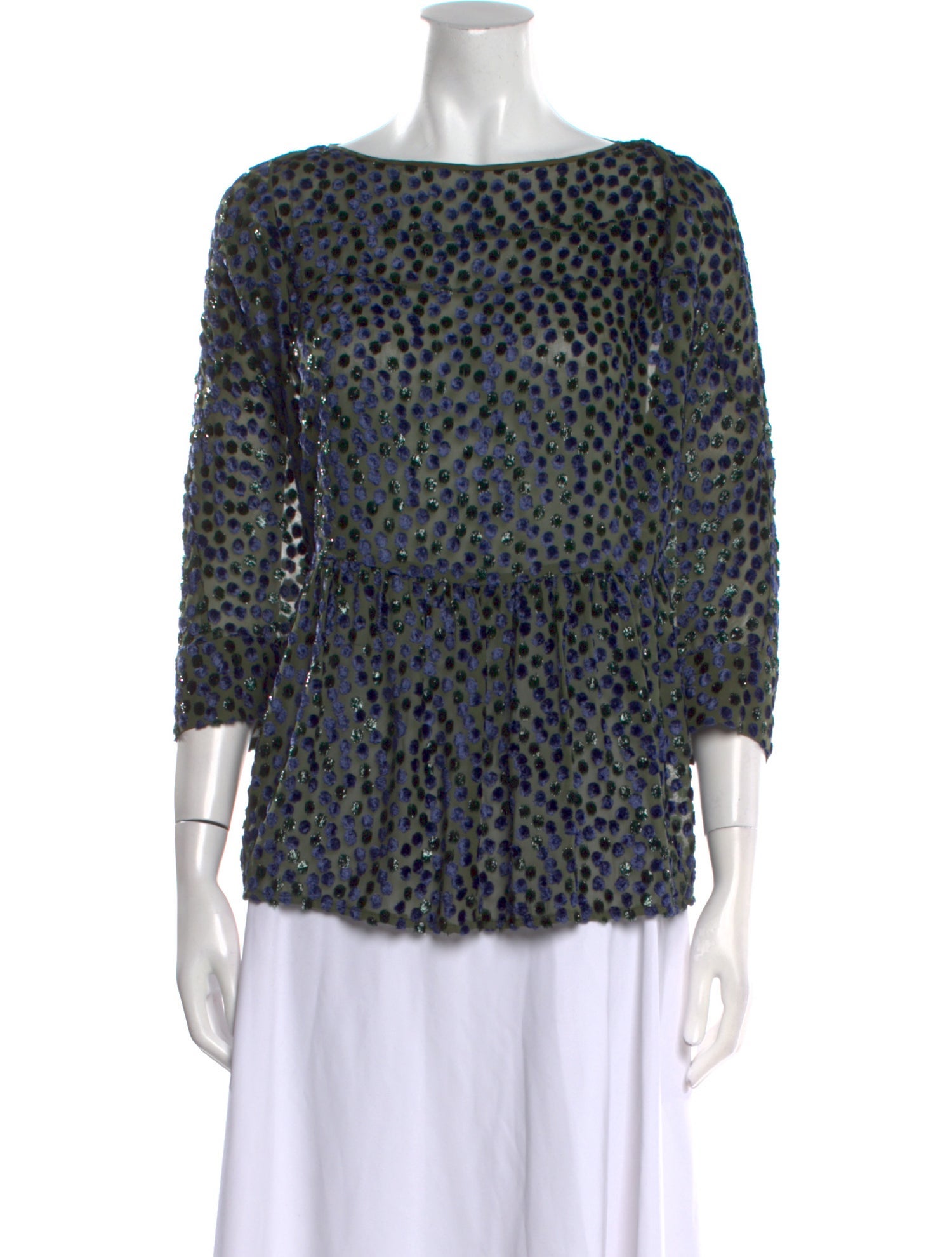 Rachel Comey Printed Bateau Neckline Blouse