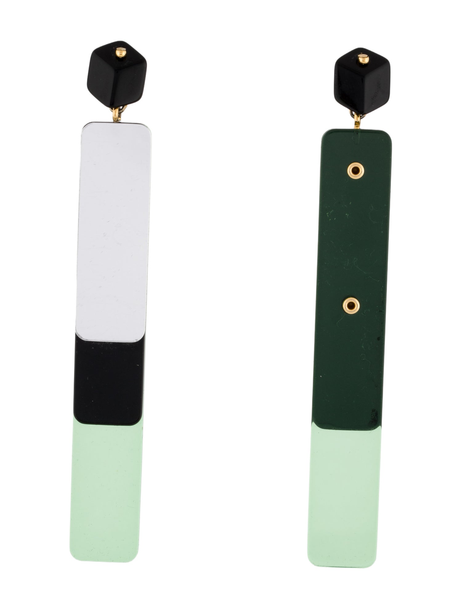 Rachel Comey Mirror & Resin "Pomelo " Drop Earrings