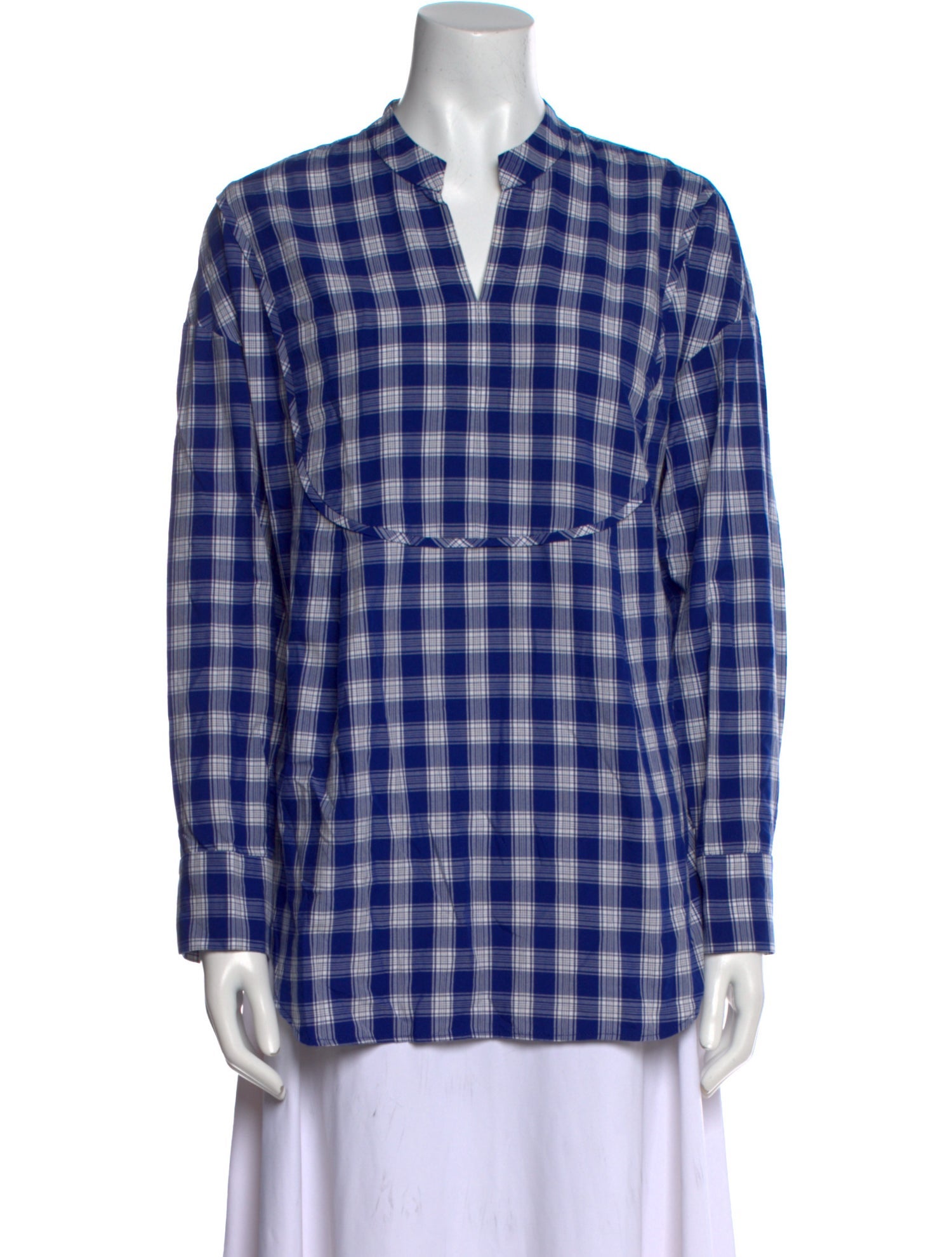 Rachel Comey Plaid Print V-Neck Blouse