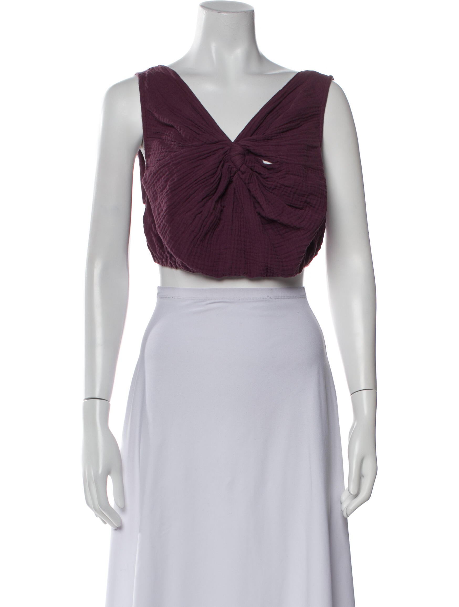 Rachel Comey Silk V-Neck Crop Top