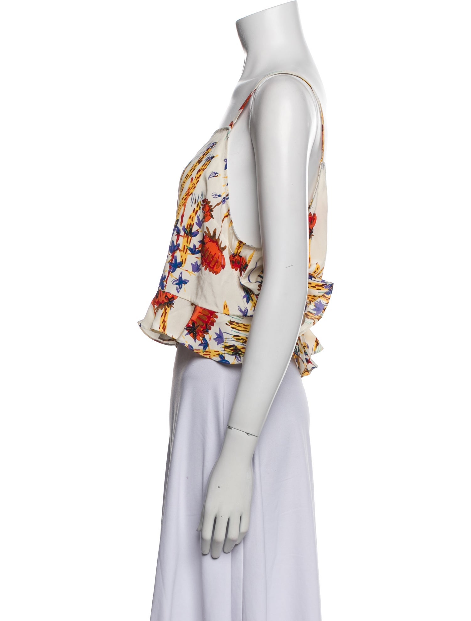 Rachel Comey Floral Print Square Neckline Crop Top