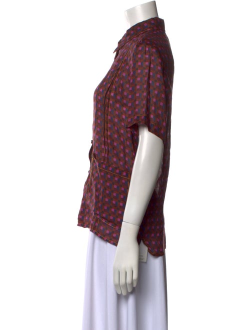 Rachel Comey Printed Short Sleeve Button-Up Top