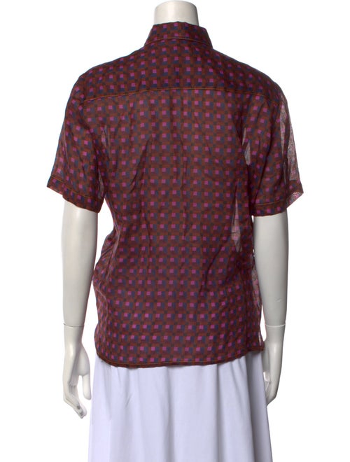 Rachel Comey Printed Short Sleeve Button-Up Top