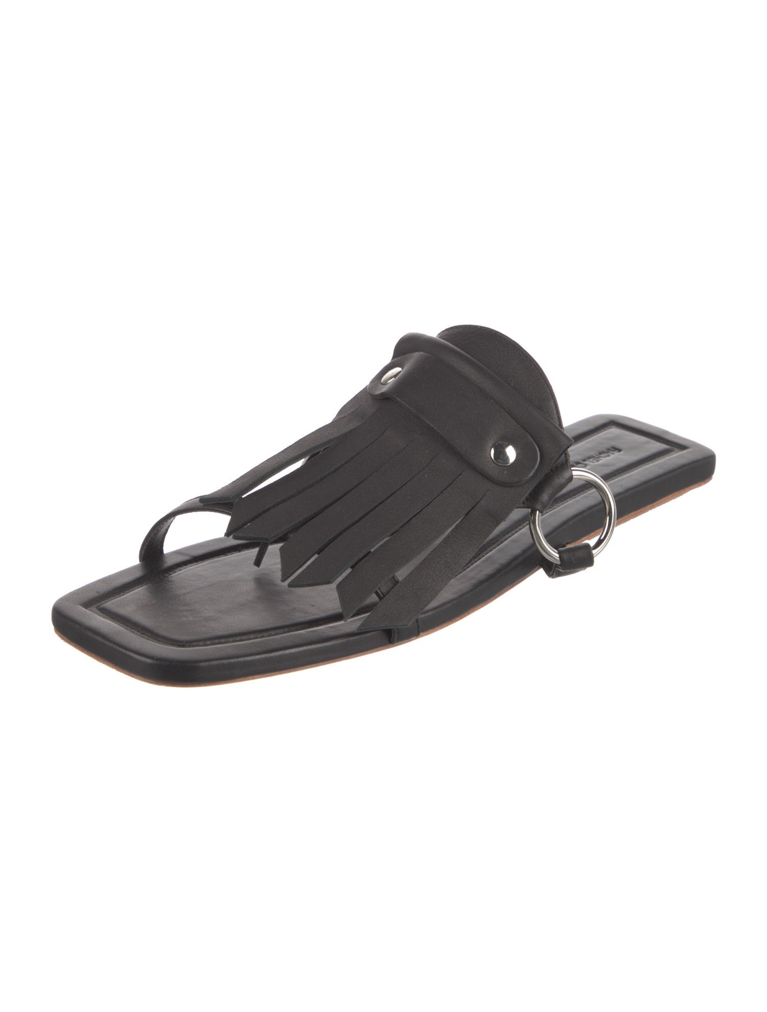 Rachel Comey Leather Fringe Trim Accent Slingback Sandals