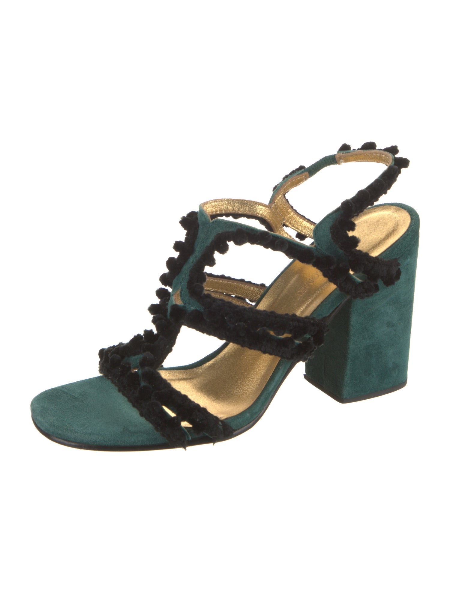 Rachel Comey Suede Pom-Pom Embellishments Sandals