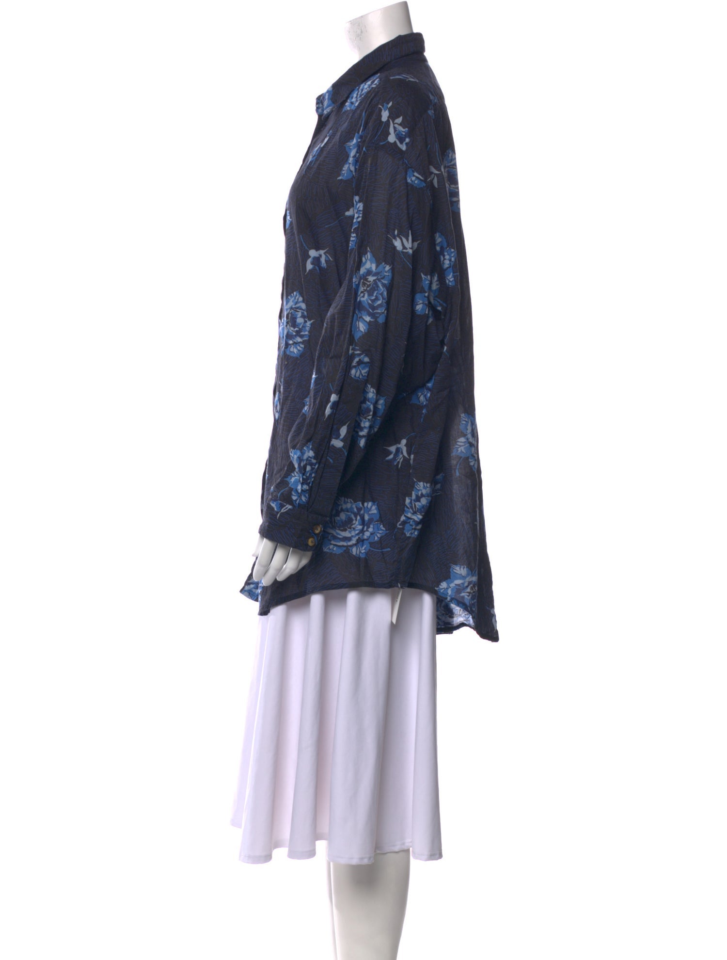 Rachel Comey Floral Print Long Sleeve Button-Up Top