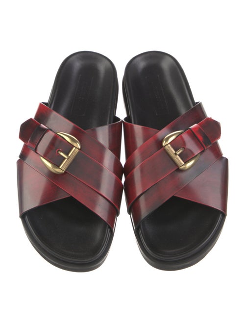 Rachel Comey Leather Colorblock Pattern Slides
