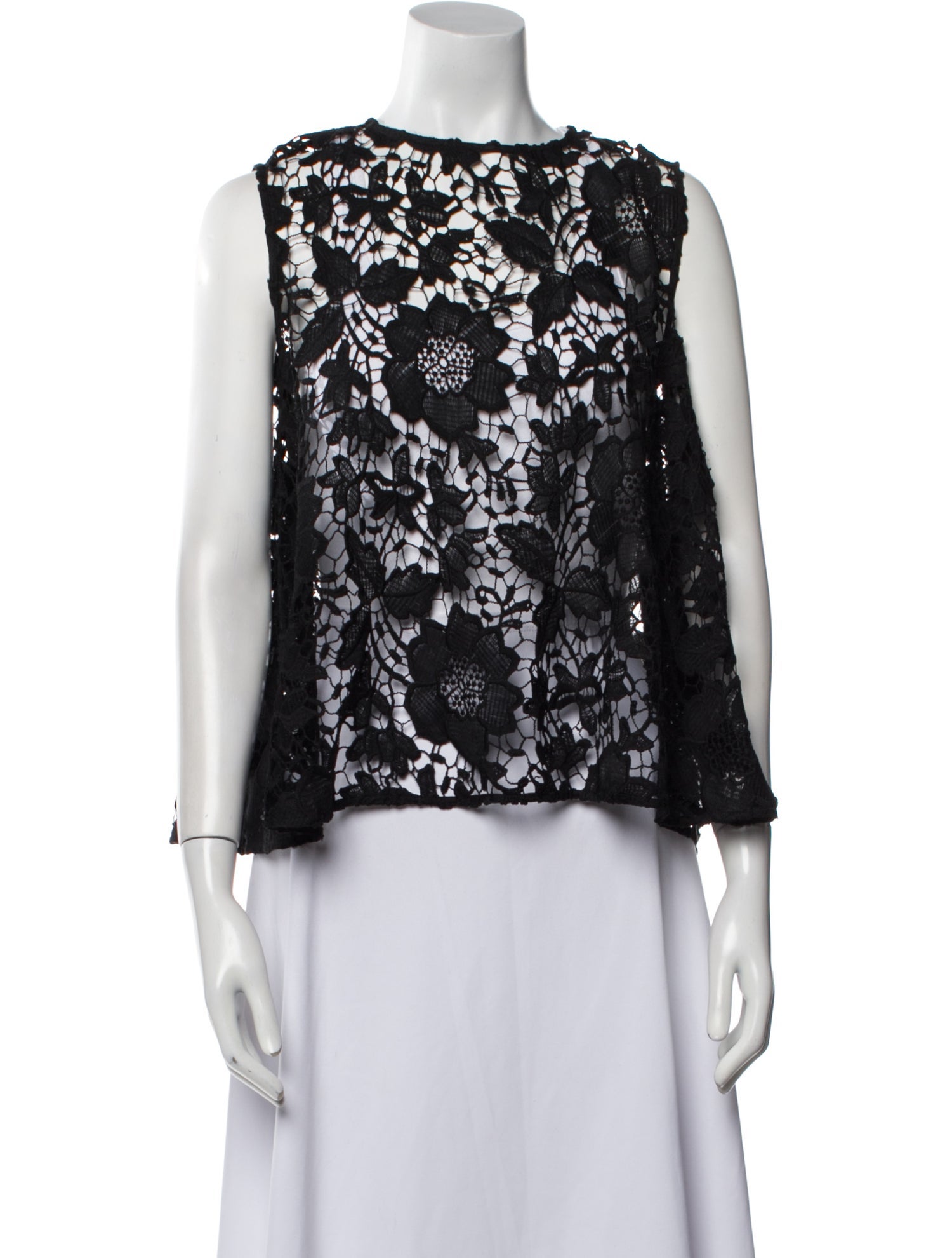 Rachel Comey Lace Pattern Bateau Neckline Top