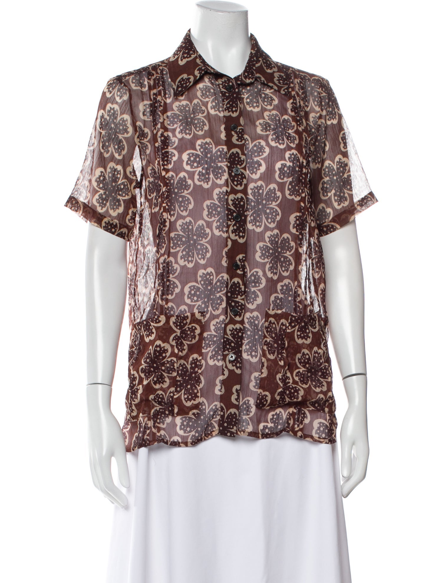 Rachel Comey Printed Short Sleeve Button-Up Top