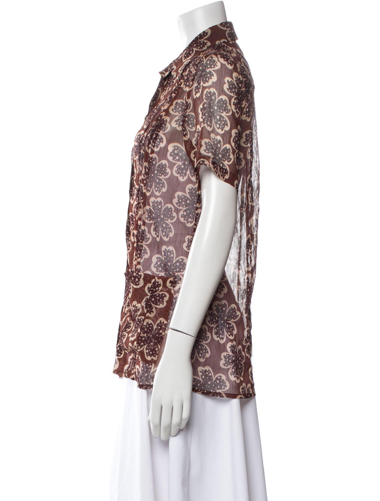 Rachel Comey Printed Short Sleeve Button-Up Top