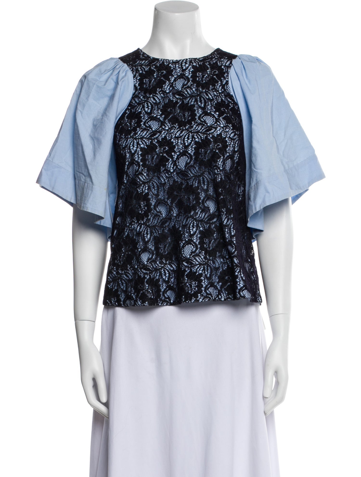 Rachel Comey Lace Pattern Bateau Neckline Blouse