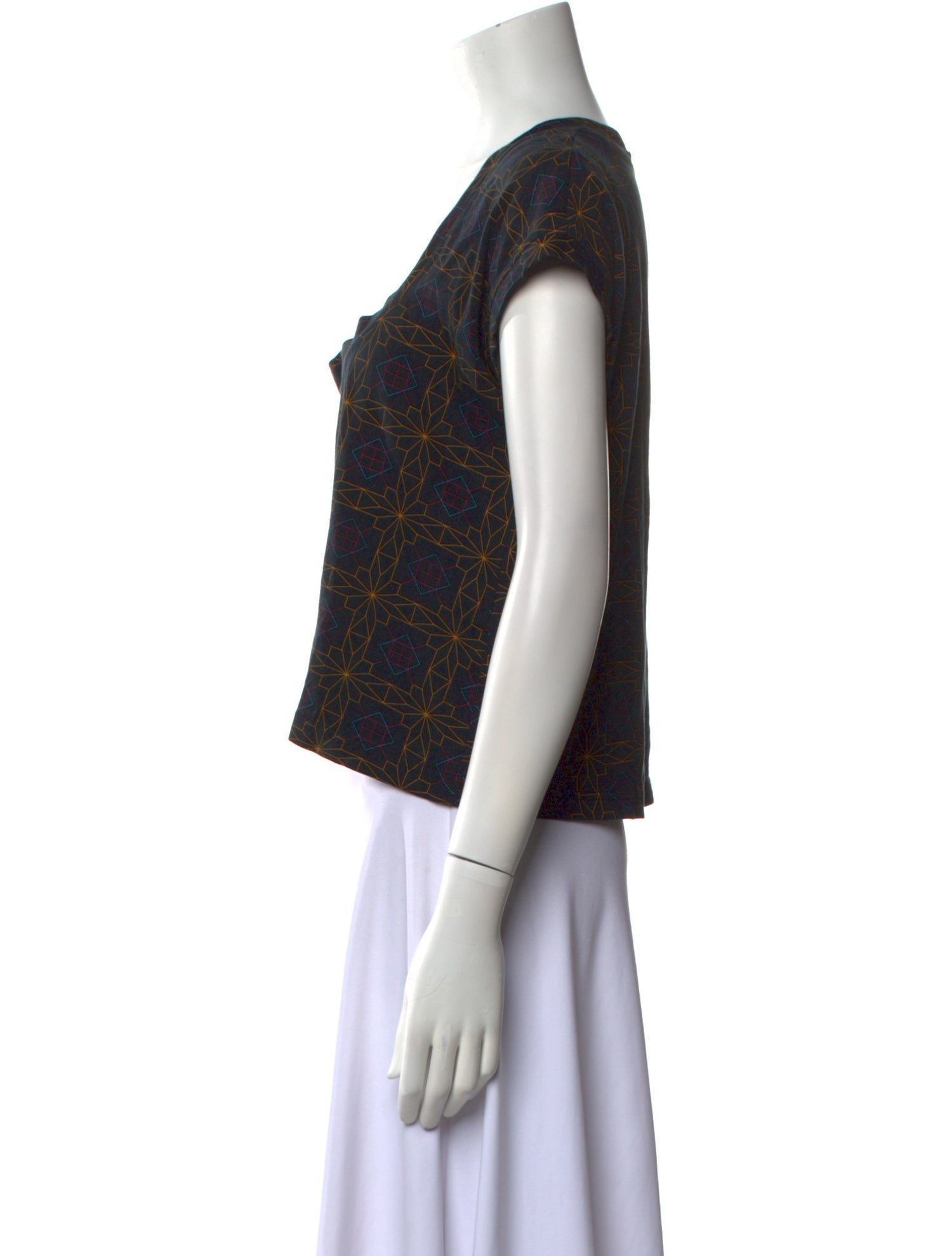 Rachel Comey Printed Scoop Neck Crop Top