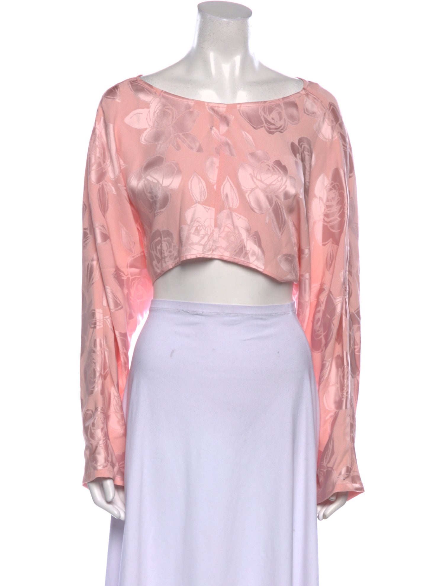 Rachel Comey Bateau Neckline Long Sleeve Crop Top