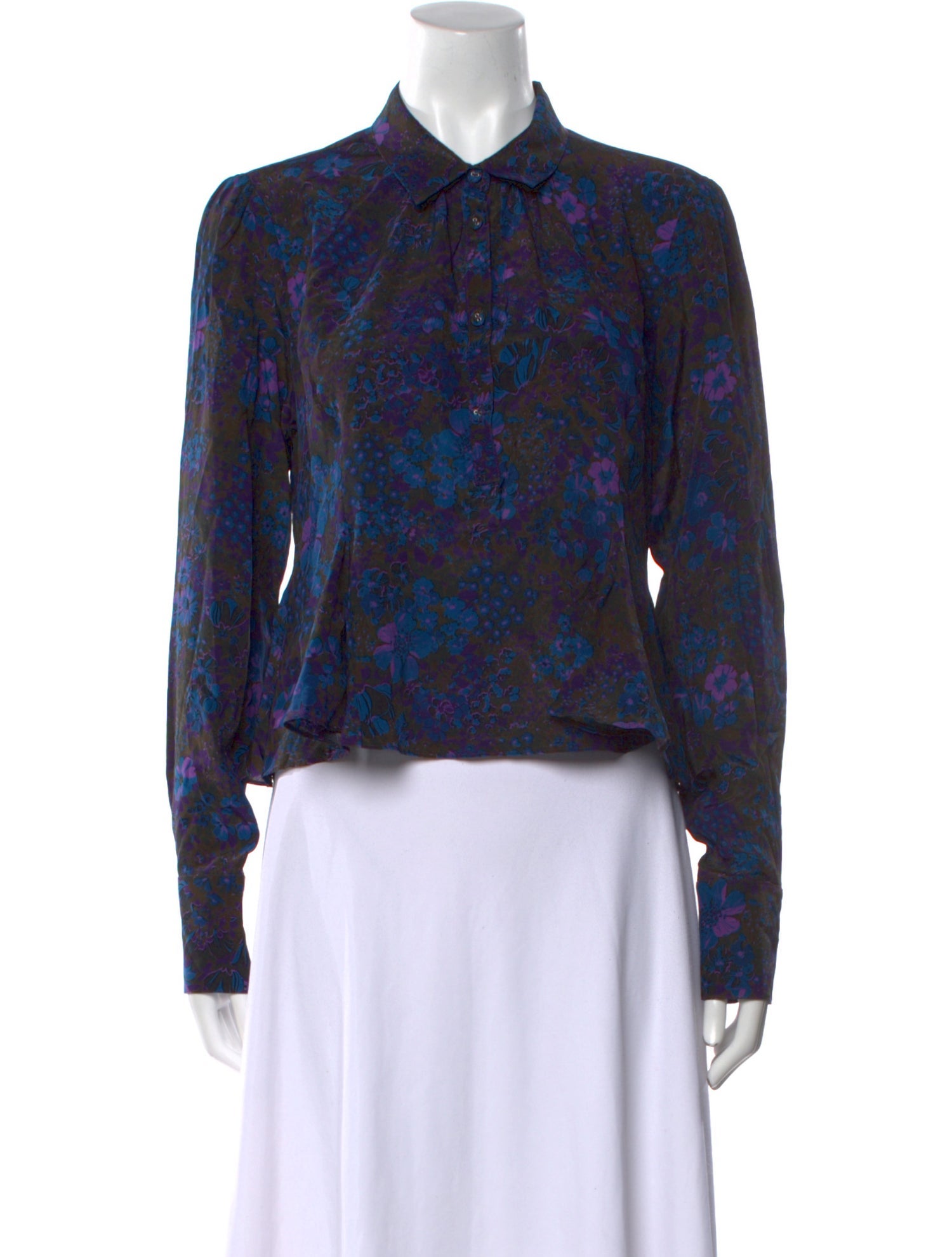 Rachel Comey Silk Floral Print Button-Up Top w/ Tags