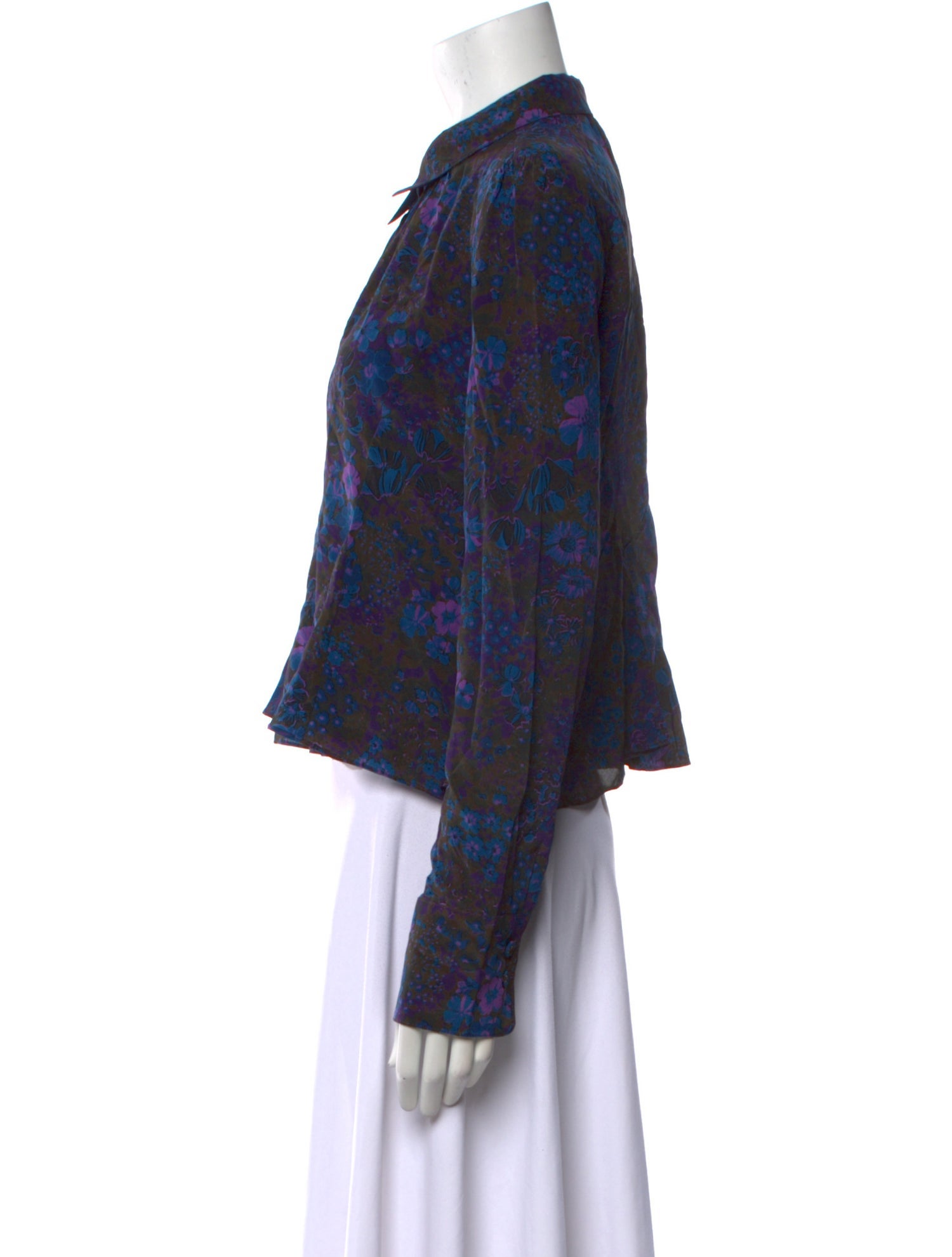 Rachel Comey Silk Floral Print Button-Up Top w/ Tags