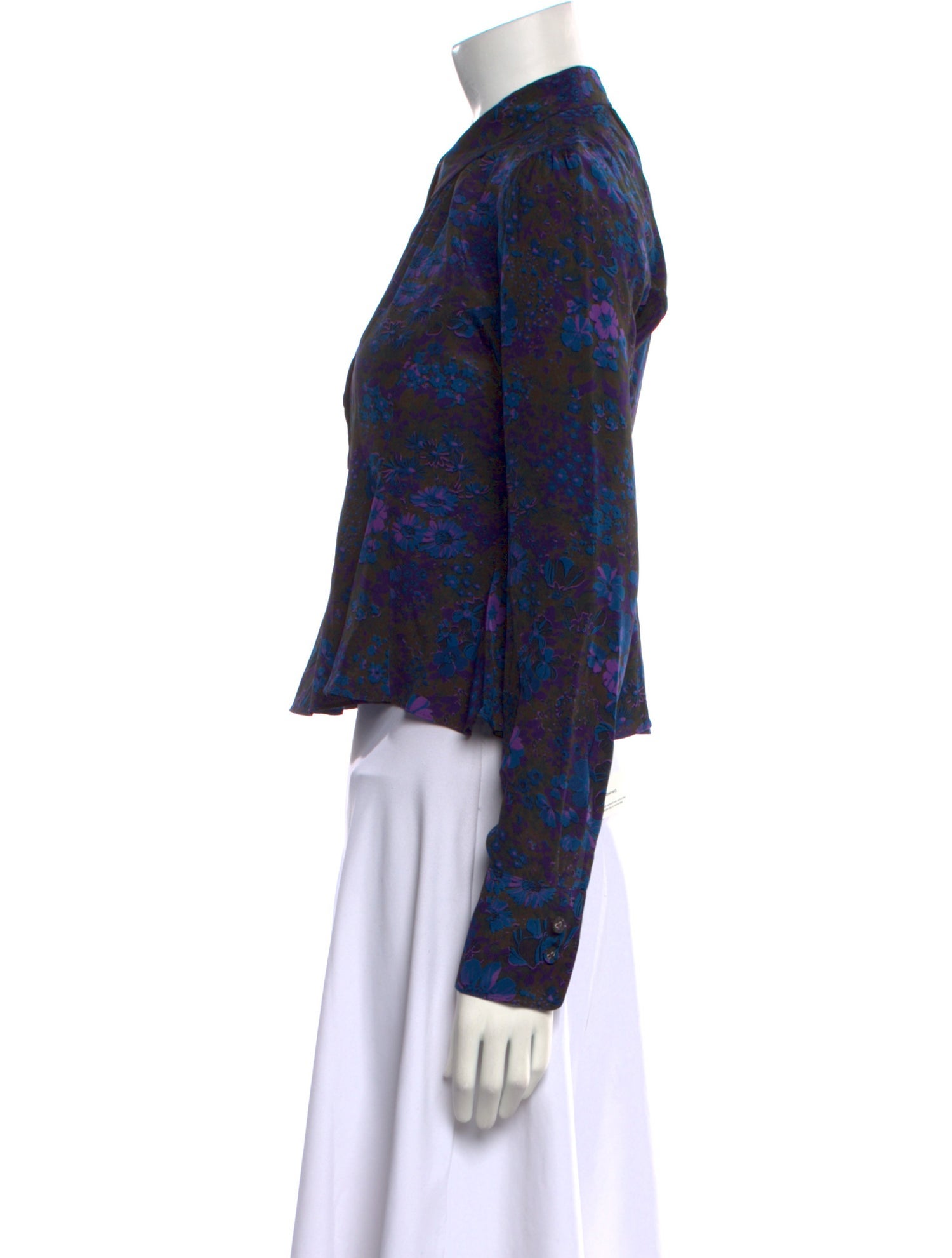 Rachel Comey Silk Floral Print Button-Up Top w/ Tags