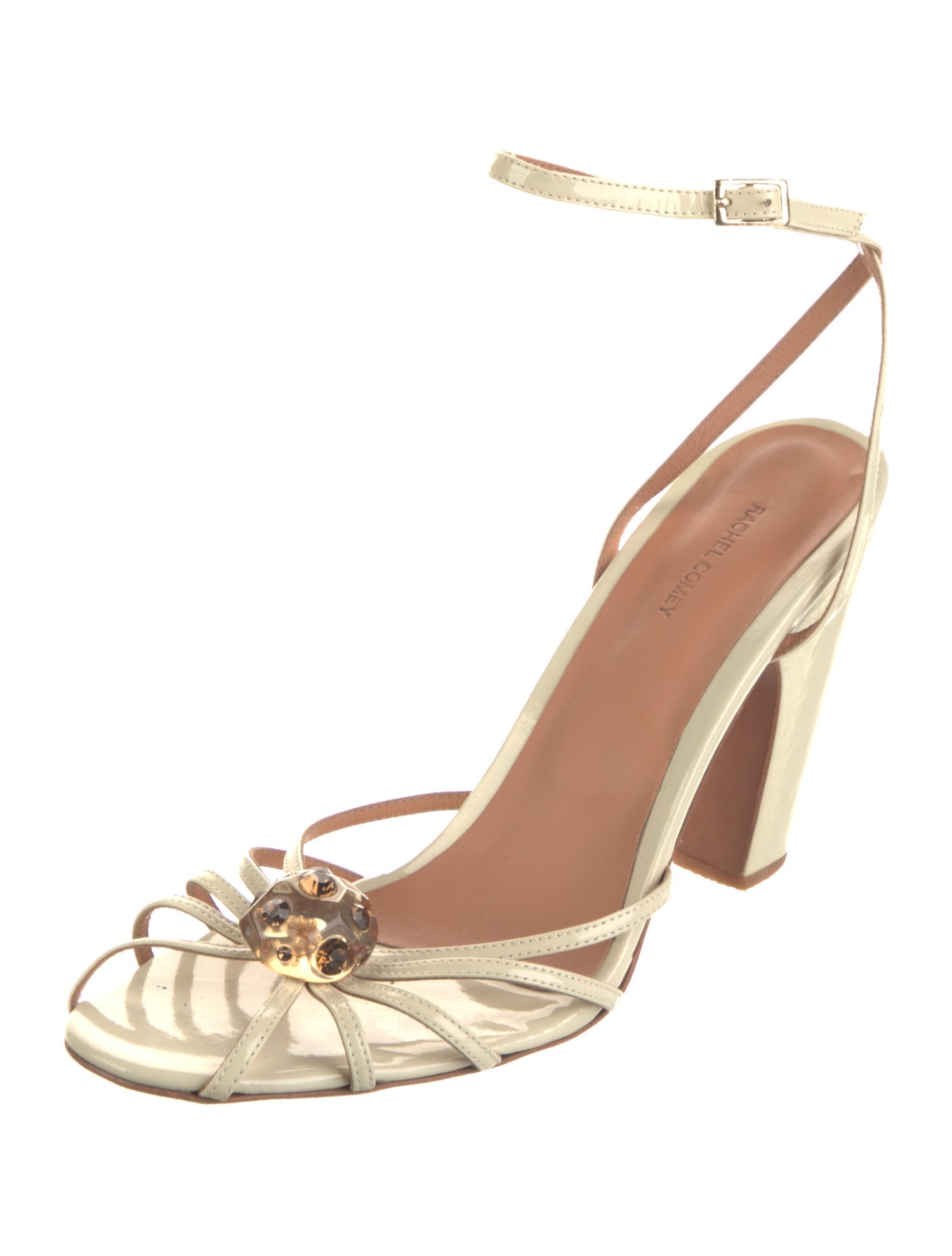 Rachel Comey Patent Leather Crystal Embellishments Sandals