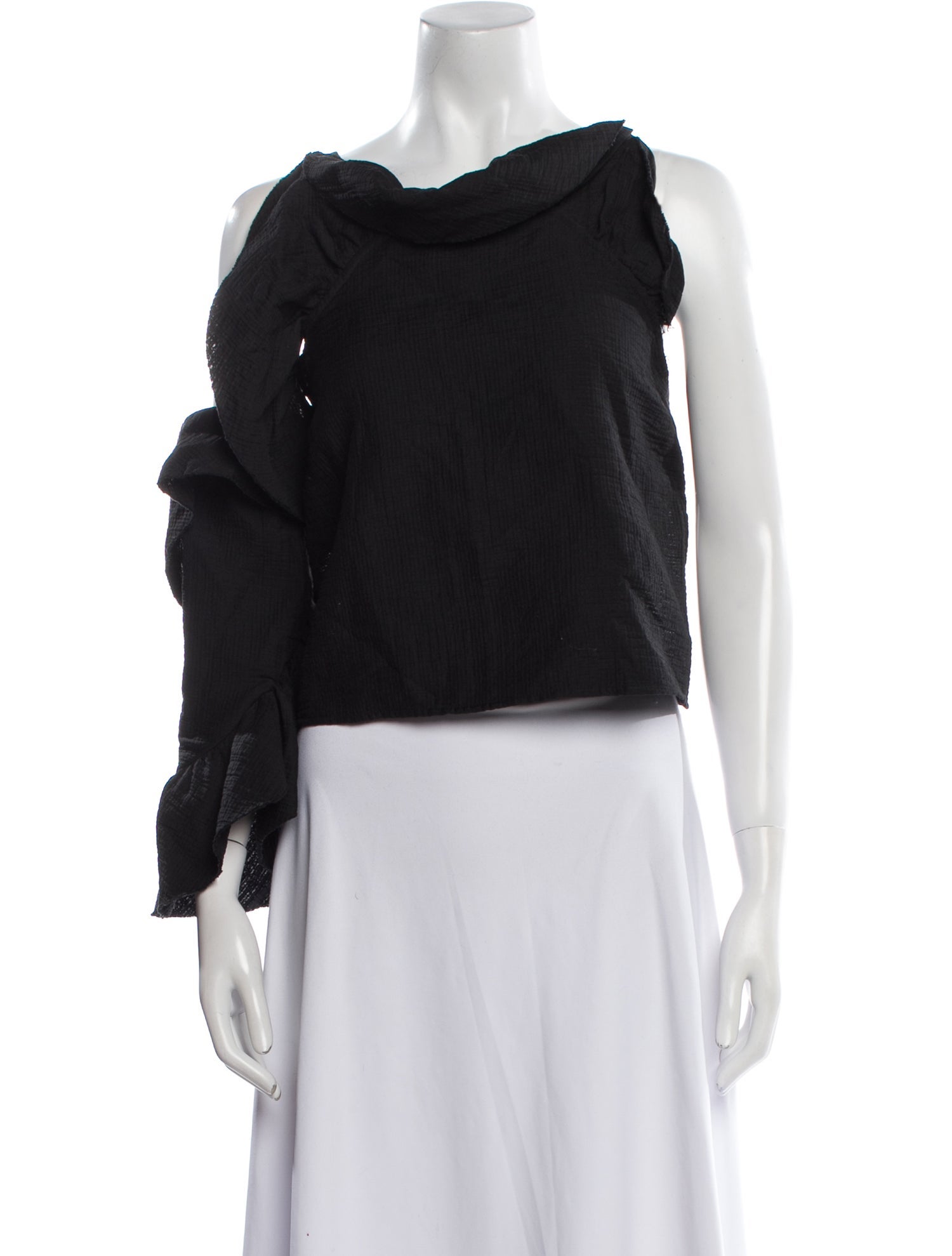 Rachel Comey Cowl Neck Long Sleeve Crop Top