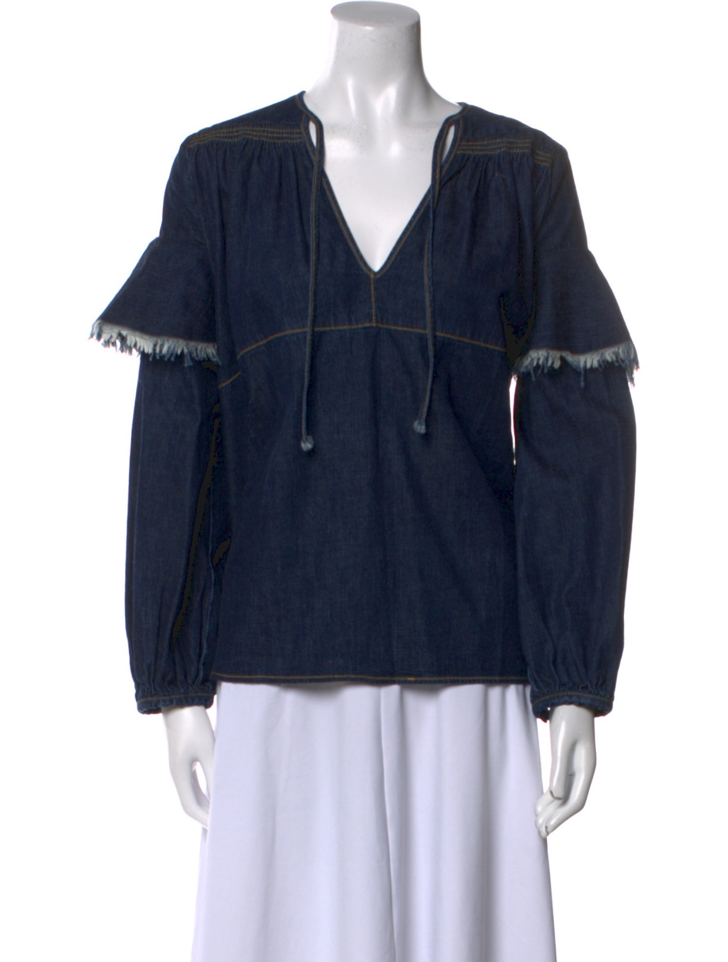 Rachel Comey V-Neck Long Sleeve Blouse