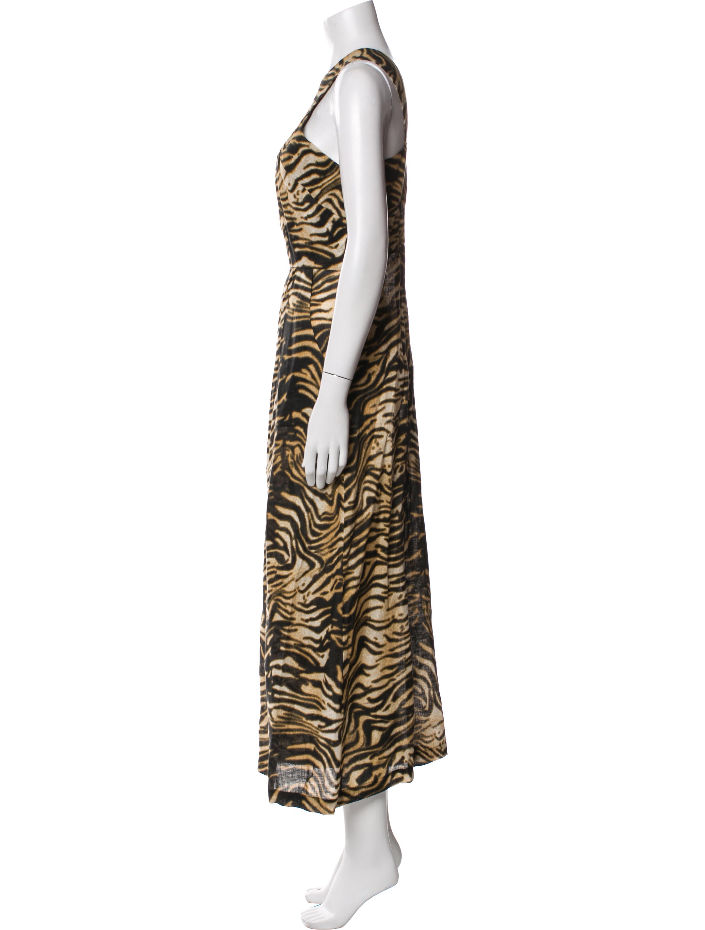 Rachel Comey Linen Animal Print Jumpsuit