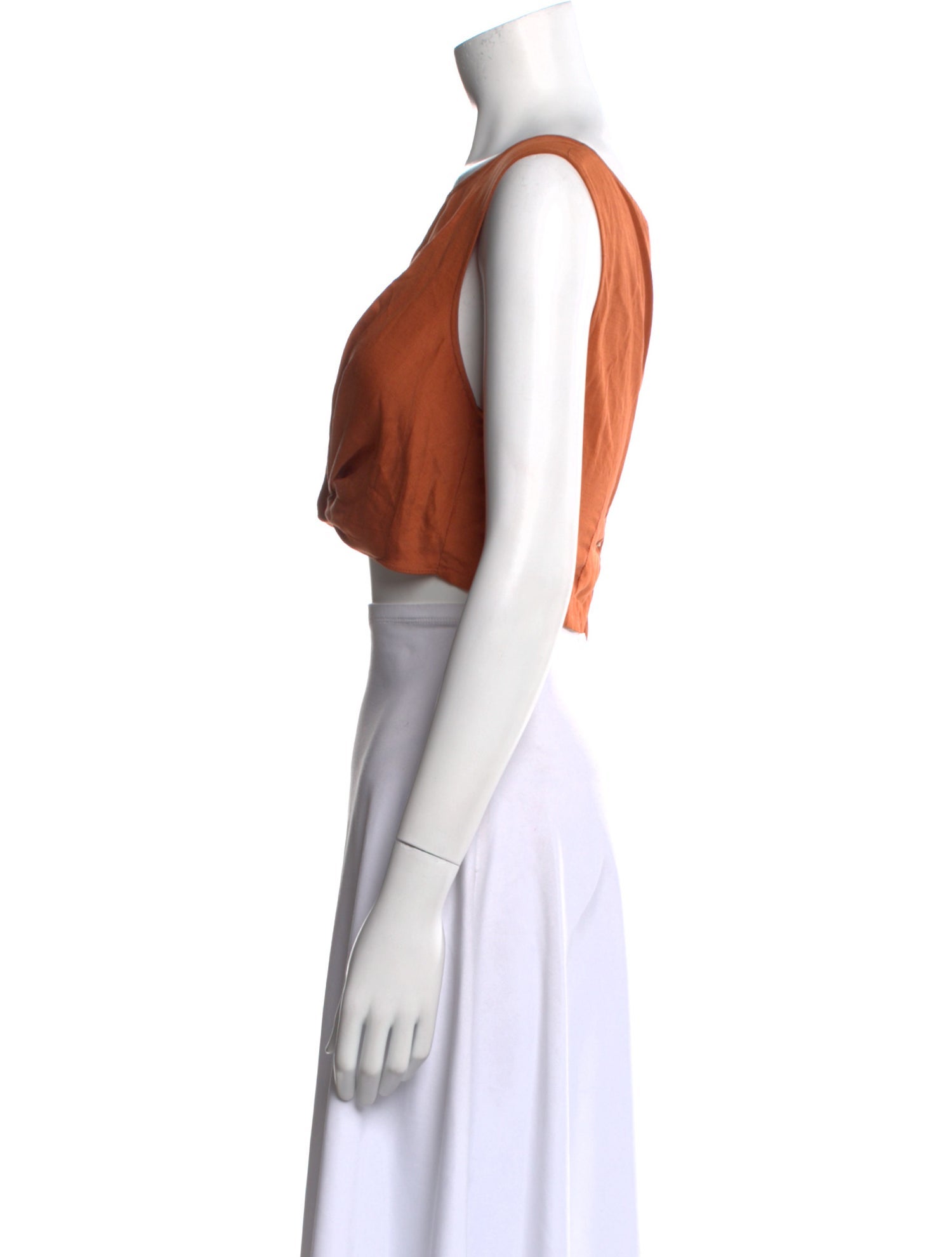 Rachel Comey Linen Bateau Neckline Crop Top