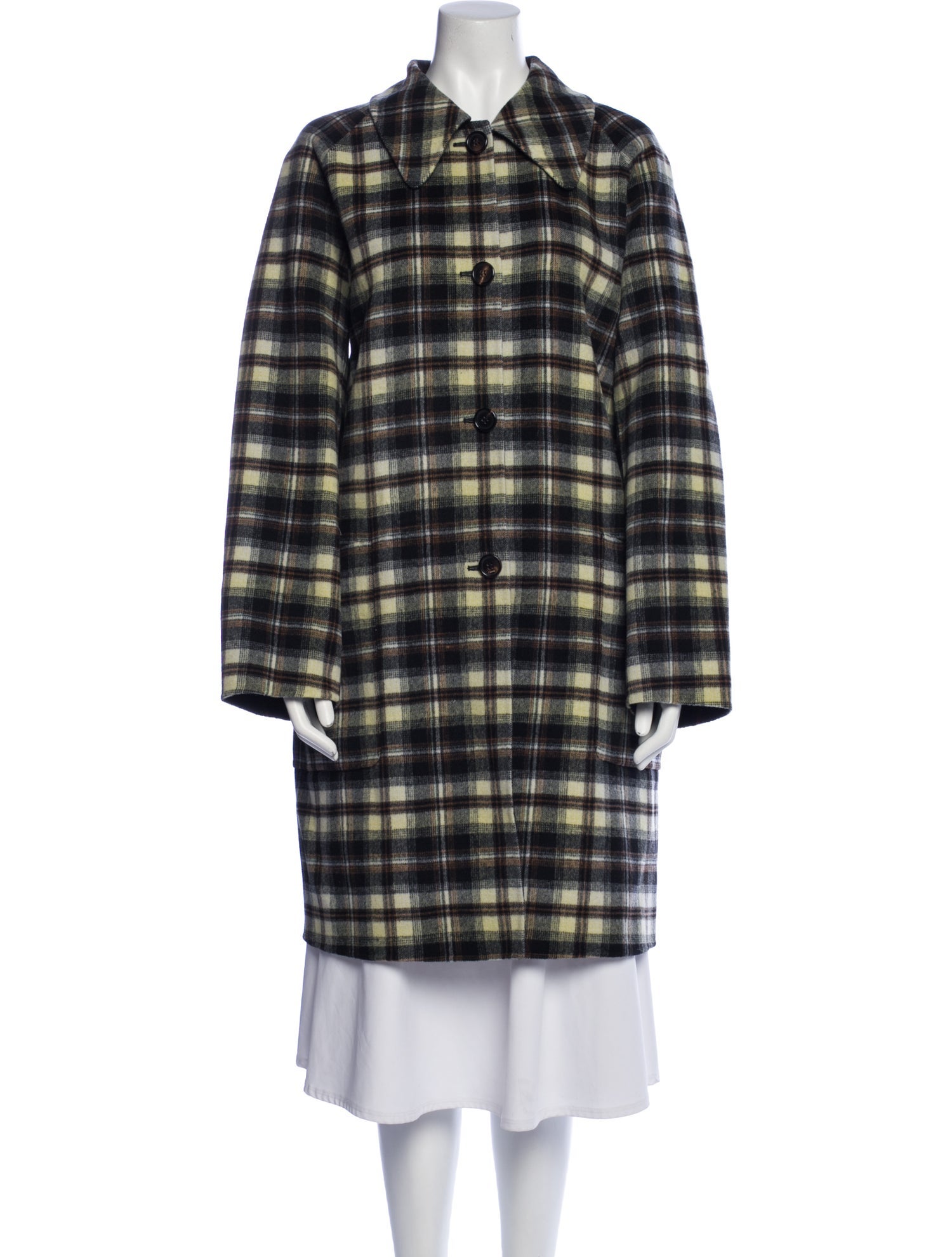 Rachel Comey Wool Plaid Print Trench Coat w/ Tags