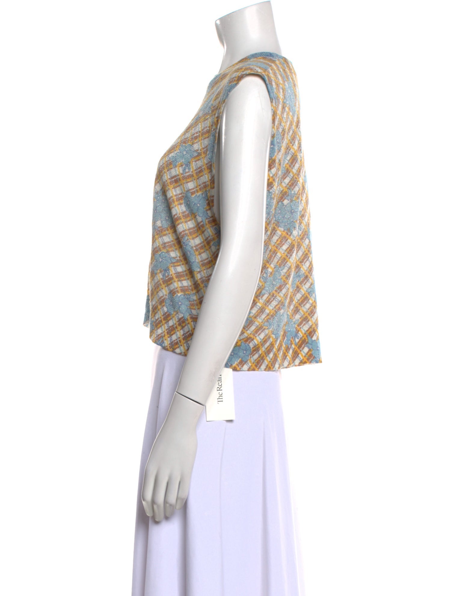 Rachel Comey Linen Plaid Print Crop Top