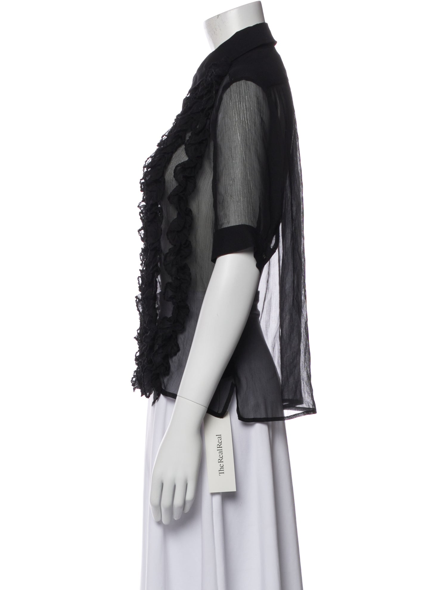 Rachel Comey Silk Lace Pattern Button-Up Top