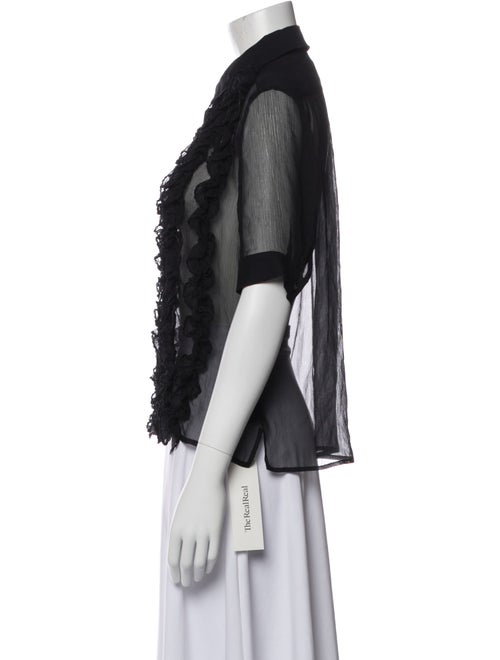 Rachel Comey Silk Lace Pattern Button-Up Top