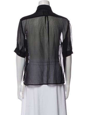 Rachel Comey Silk Lace Pattern Button-Up Top